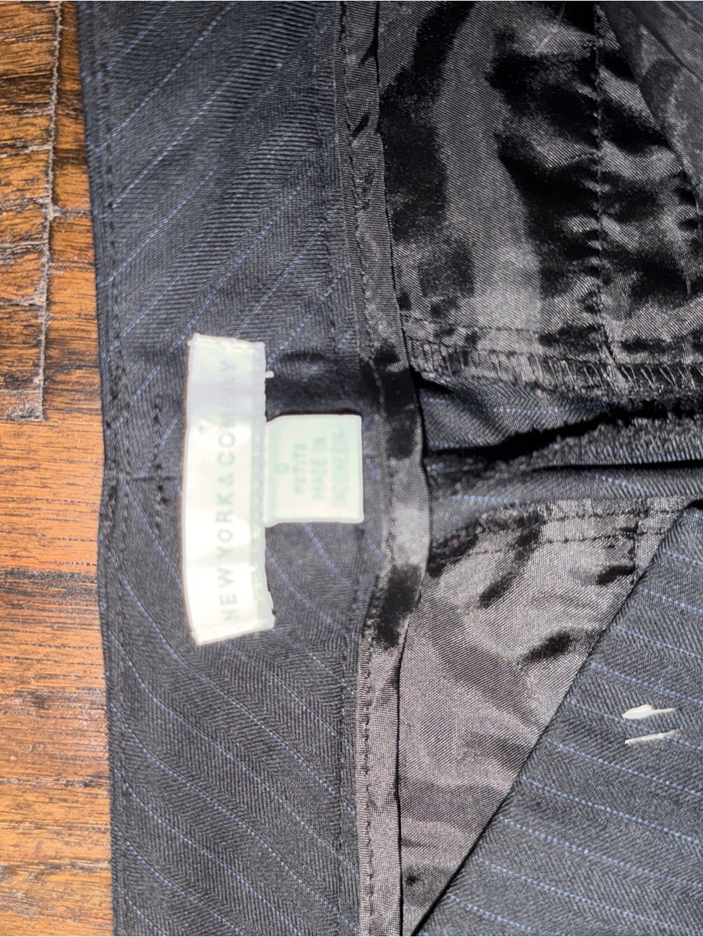 New York & Company Black Pinstripe Suit Jacket